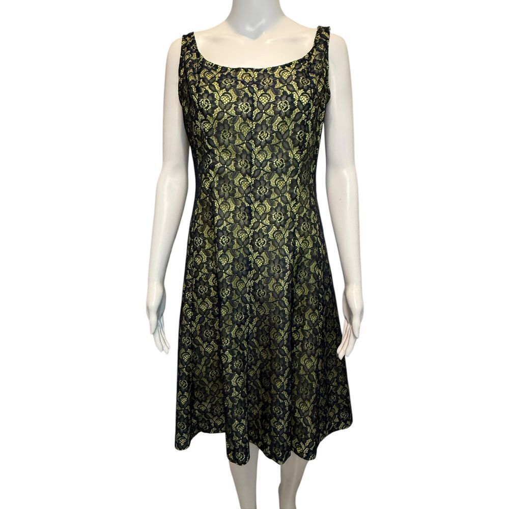 Nine & Co. Green/Navy Lace Dress Size 10